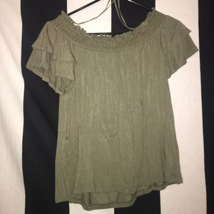 Off the shoulder ruffle sleeve American Eagle Top